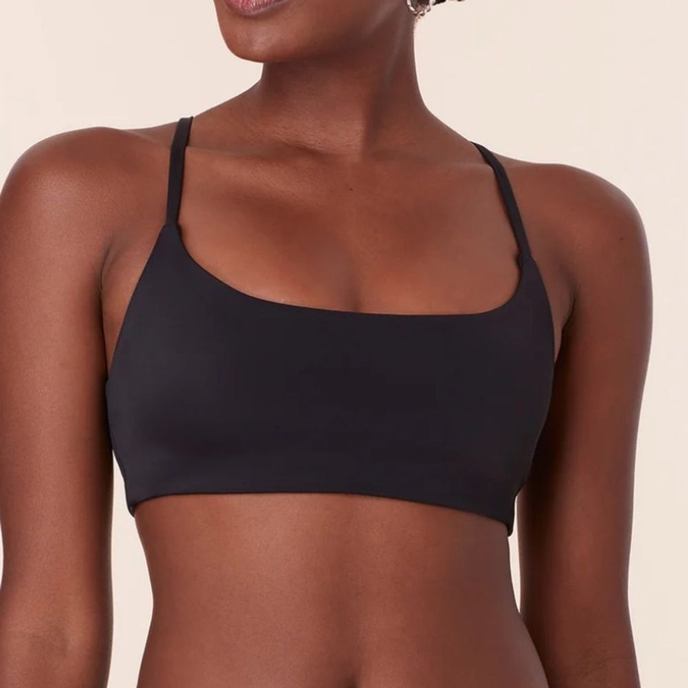 Andie Swim The Maui Bikini Top Swimsuit Black Size‎ L NWT
